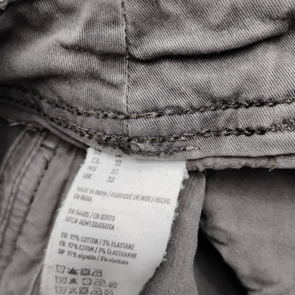 American Eagle Extreme Flex Classic Cargo Shorts Mens 32 Gray Cotton Stretch - Picture 3 of 8